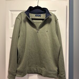 Nautica Men's Sage Green Zip-Up Sweater